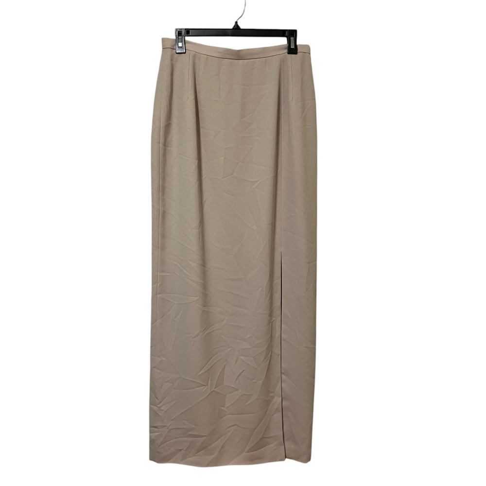 Adrianna Papell Occasions Long Formal Skirt Light Tan Color with Front Slit